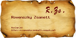 Rovenszky Zsanett névjegykártya